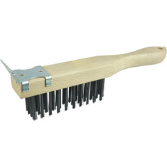 Vortec Pro Scratch Brush w/Scraper, .012 Steel Fill, 4 × 11 Rows - First Tool & Supply