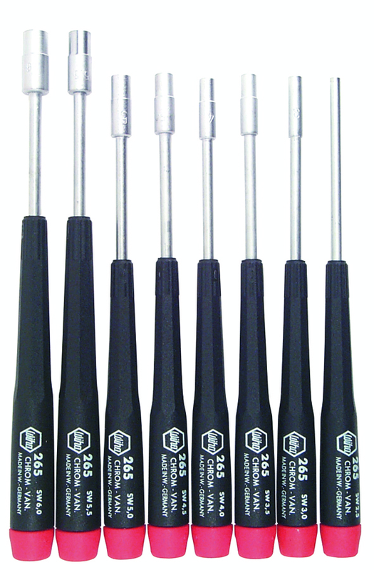 8 Piece - 2.5mm - 6.0mm - Precision Metric Nut Driver Set - First Tool & Supply