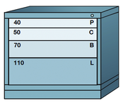 Desk-Standard Cabinet - 4 Drawers - 30 x 28-1/4 x 26-7/8" - Multiple Drawer Access - First Tool & Supply