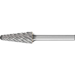 PFERD - SL-3, 1/2" Cut Diam, 1/4" Shank Diam, Carbide End Cut Taper with Radius End Burr - Exact Industrial Supply