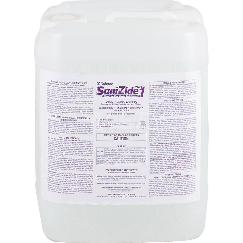 Goodway - All-Purpose Cleaners & Degreasers; Type: Disinfectant ; Container Type: Carboy ; Container Size: 5 Gallon ; Scent: Alcohol ; Form: Liquid ; Disinfectant: Yes - Exact Industrial Supply