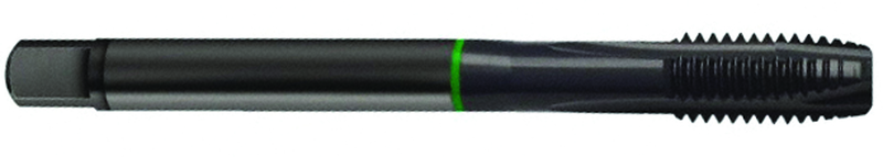 M12 x 1.0 Dia. - 6H - 4 FL - Cobalt Plug Green Ring Tap - Blk-Ox FORM-B DIN 374 - First Tool & Supply