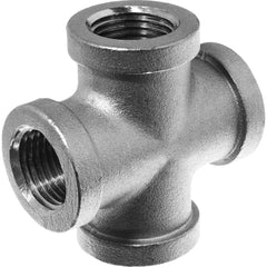 USA Sealing - Aluminum Pipe Fittings; Type: Cross ; Fitting Size: 1-1/4 x 1-1/4 x 1-1/4 x 1-1/4 ; End Connections: FNPT x FNPT x FNPT x FNPT ; Material Grade: Class 150 ; Pressure Rating (psi): 150 - Exact Industrial Supply