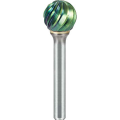 SGS Pro - SD-6, 5/8" Cut Diam, 1/4" Shank Length, NG6, Tungsten Carbide Ball Burr - Exact Industrial Supply