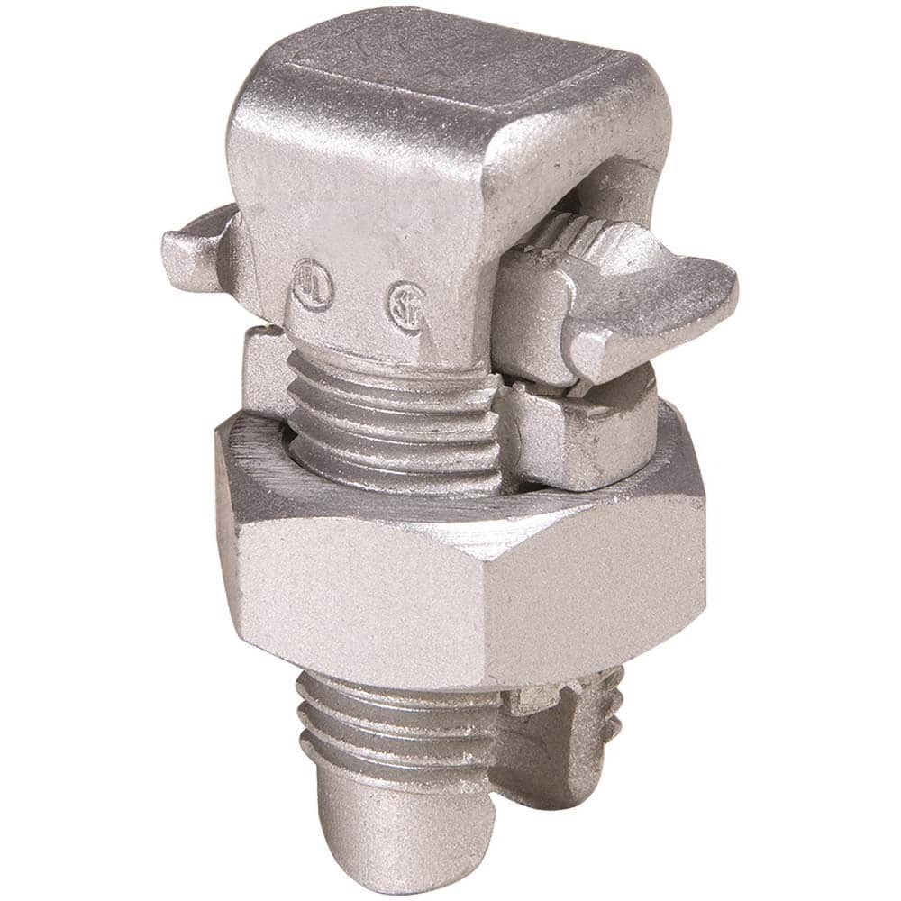 Burndy - Split Bolt Connectors; Connector Material: Aluminum ; Maximum Compatible Wire Size (AWG): 4/0 (Strand) ; Minimum Compatible Wire Size (AWG): 2 (Strand) ; Pressure Bar Material: Copper ; Compatible Wire Type: Aluminum; Copper ; Head Width (Decima - Exact Industrial Supply