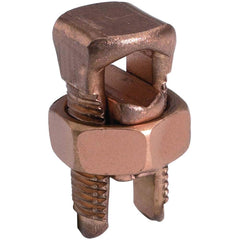 Burndy - Split Bolt Connectors; Connector Material: Copper ; Maximum Compatible Wire Size (AWG): 8 (Strand) ; Minimum Compatible Wire Size (AWG): 10 (Strand) ; Pressure Bar Material: Copper Alloy ; Compatible Wire Type: Copper ; Head Width (Decimal Inch) - Exact Industrial Supply