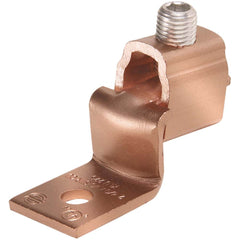 Burndy - Ring Terminals; Terminal Type: Rectangle ; Insulation Type: NonInsulated ; Connection Type: Lug ; Compatible Wire Size (AWG): 14-10 (Solid) ; Stud Size (#): 6 ; Color: Copper - Exact Industrial Supply