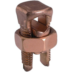 Burndy - Split Bolt Connectors; Connector Material: Copper ; Maximum Compatible Wire Size (AWG): 2 (Solid) ; Minimum Compatible Wire Size (AWG): 6 (Strand) ; Pressure Bar Material: Copper Alloy ; Compatible Wire Type: Copper ; Head Width (Decimal Inch): - Exact Industrial Supply
