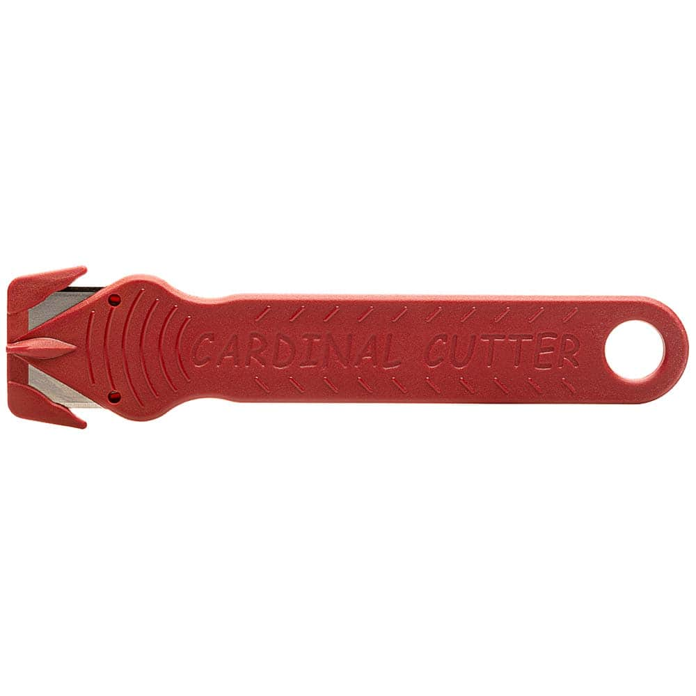 Cardinal Safety Co. - Utility Knives, Snap Blades & Box Cutters; Type: Safety Cutter ; Blade Type: Recessed/Concealed Fixed Blade ; Number of Blades Included: 2 ; Handle Material: Glass-Filled Nylon ; Color: Red ; Blade Length (Decimal Inch): 0.9100 - Exact Industrial Supply