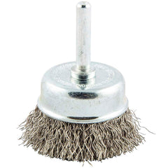 Norton - 2" Diam 1/4" Shank Stainless Steel Fill Cup Brush - First Tool & Supply