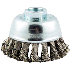 Norton - 3" Diam 5/8-11 Threaded Arbor Stainless Steel Fill Cup Brush - First Tool & Supply