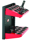 CNC Machine Mount Rack - Holds 28 Pcs. 40 Taper - Black/Red