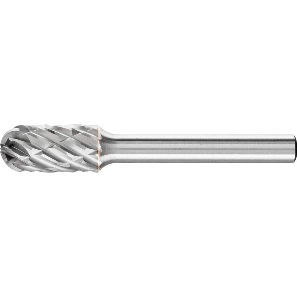 PFERD - SC-3, 3/8" Cut Diam, 1/4" Shank Diam, Carbide End Cut Cylinder with Radius End Burr - Exact Industrial Supply