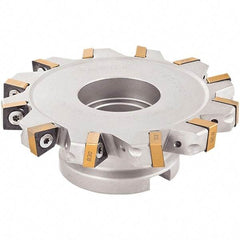 Iscar - Shell Mount B Connection, 0.62" Cutting Width, 1.378" Depth of Cut, 5" Cutter Diam, 1-1/4" Hole Diam, 12 Tooth Indexable Slotting Cutter - FDN-XN13 Toolholder, XNMU 13 Insert - First Tool & Supply