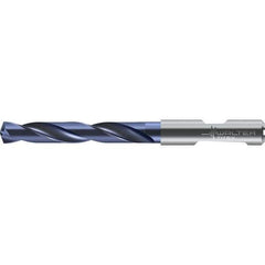 Walter-Titex - 9.5mm 140° Solid Carbide Jobber Drill - TiAlN Finish, Right Hand Cut, Spiral Flute, Round with Flats Shank, 103mm OAL - First Tool & Supply