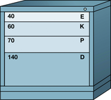 Table-Standard Cabinet - 4 Drawers - 30 x 28-1/4 x 30-1/8" - Single Drawer Access - First Tool & Supply