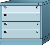 Table-Standard Cabinet - 4 Drawers - 30 x 28-1/4 x 30-1/8" - Single Drawer Access - First Tool & Supply