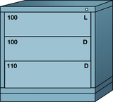 Table-Standard Cabinet - 3 Drawers - 30 x 28-1/4 x 30-1/8" - Single Drawer Access - First Tool & Supply