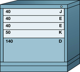 Table-Standard Cabinet - 5 Drawers - 30 x 28-1/4 x 30-1/8" - Multiple Drawer Access - First Tool & Supply