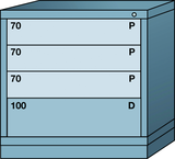 Table-Standard Cabinet - 4 Drawers - 30 x 28-1/4 x 30-1/8" - Multiple Drawer Access - First Tool & Supply