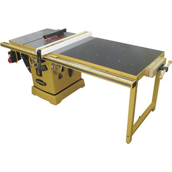 Jet - 10" Blade Diam, 5/8" Arbor Diam, 3 Phase Table Saw - 5 hp, 230/460 Volt, 11-1/4" Cutting Depth - First Tool & Supply