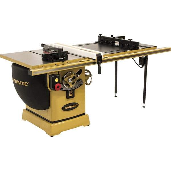 Jet - 10" Blade Diam, 5/8" Arbor Diam, 1 Phase Table Saw - 3 hp, 230 Volt, 11-1/4" Cutting Depth - First Tool & Supply