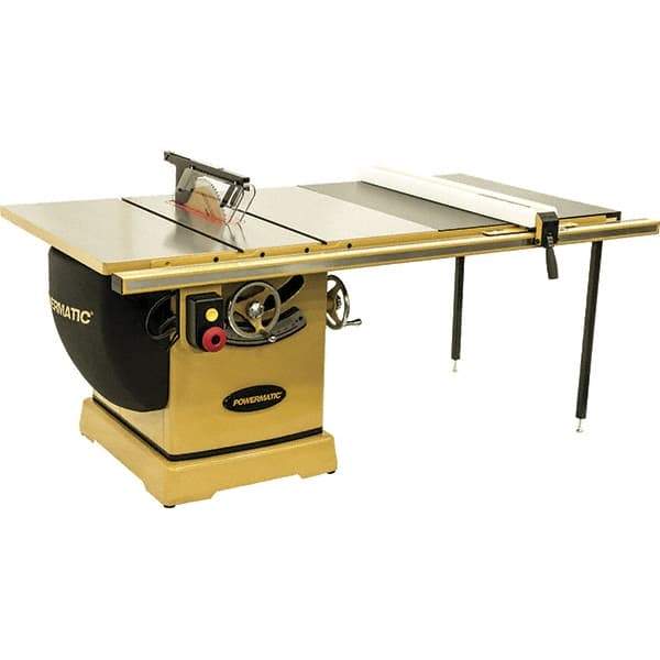 Jet - 14" Blade Diam, 1" Arbor Diam, 3 Phase Table Saw - 7.5 hp, 230/460 Volt, 15-1/2" Cutting Depth - First Tool & Supply