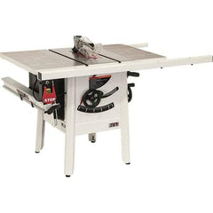 Jet - 10" Blade Diam, 5/8" Arbor Diam, 1 Phase Table Saw - 1-3/4 hp, 27" Wide, 115 Volt, 3-1/8" Cutting Depth - First Tool & Supply