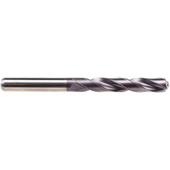 Emuge - 5.2mm 140° Solid Carbide Jobber Drill - TiAlN Finish, Right Hand Cut, Spiral Flute, Cylindrical Shank, 82mm OAL, Four Facet Point - First Tool & Supply