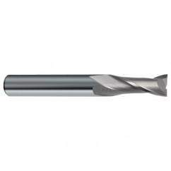 3/8 Dia. x 3 Overall Length 2-Flute Square End Solid Carbide SE End Mill-Round Shank-Center Cut-Uncoated - First Tool & Supply