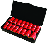 Insulated 3/8" Drive Inch & Metric Socket Set 5/16"-3/4" and 8.0mm - 19mm Sockets in Storage Box. 16 Pc Set - First Tool & Supply