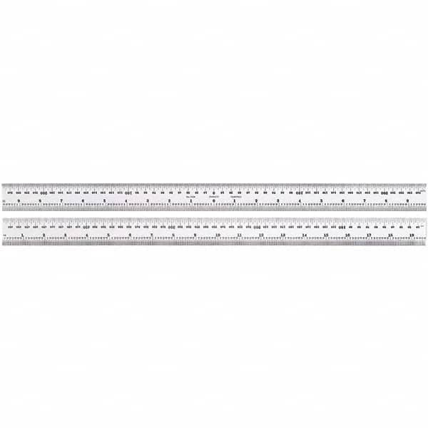 Starrett - Steel Rules Length (Inch): 19-1/2 Graduation Style: Zero-Centered - First Tool & Supply