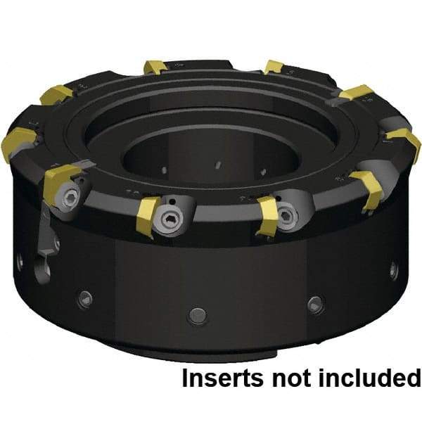 Kennametal - 8 Inserts, 80mm Cutter Diam, 1.09mm Max Depth of Cut, Indexable High-Feed Face Mill - 27mm Arbor Hole Diam, 50mm High, KCFM Toolholder, HDHN07008SR Inserts, Series KCFM - First Tool & Supply