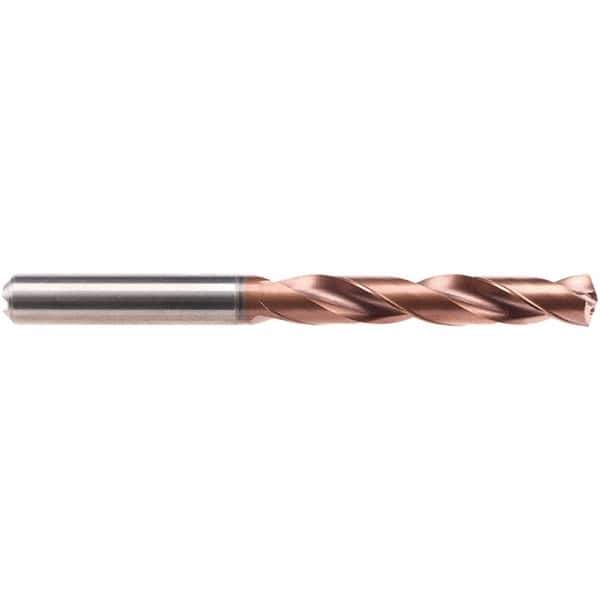 Emuge - 8.45mm 140° Solid Carbide Jobber Drill - AlCrN Finish, Right Hand Cut, Spiral Flute, Cylindrical Shank, 103mm OAL, Four Facet Point - First Tool & Supply