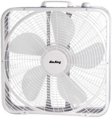 Air King - 20" Blade, 1/25 hp, 2,220/1,920/1,530 CFM, Fixed Box Fan - 1 Amp Rating, 110 Volts, 3 Speed, 955 RPM - First Tool & Supply