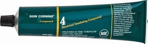 Dow Corning - 5.3 Ounce Tube Electrical Insulating Compound - 212°F Flash Point, 450 V/mil Dielectric Strength, Flammable, Plastic Safe - First Tool & Supply