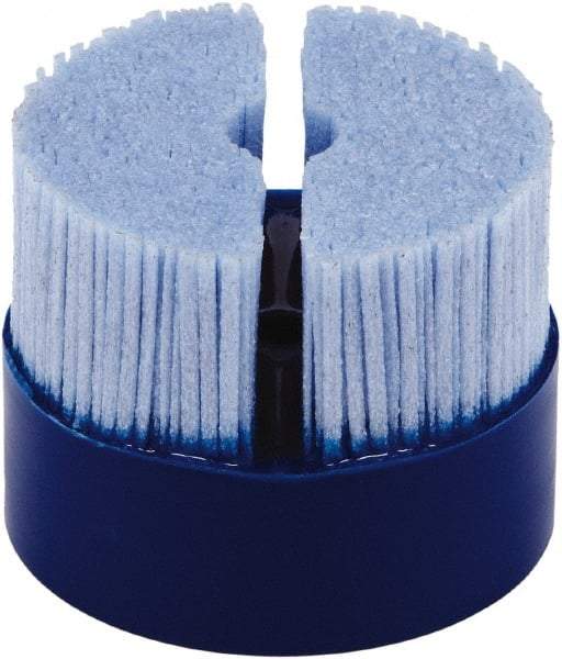 Tanis - 2" 80 Grit Ceramic Crimped Disc Brush - Drive Arbor Connector, 1-1/4" Trim Length, 3/8" Arbor Hole - First Tool & Supply