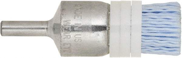 Tanis - 220 Grit, 3/4" Brush Diam, Crimped, End Brush - 1/4" Diam Steel Shank, 10,000 Max RPM - First Tool & Supply