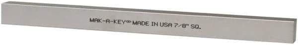 Made in USA - 12" Long x 7/8" High x 7/8" Wide, Zinc-Plated Oversized Key Stock - C1018 Steel - First Tool & Supply