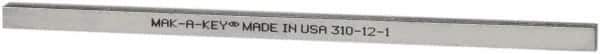 Made in USA - 12" Long, Zinc-Plated Step Key Stock for Shafts - C1018 Steel - First Tool & Supply