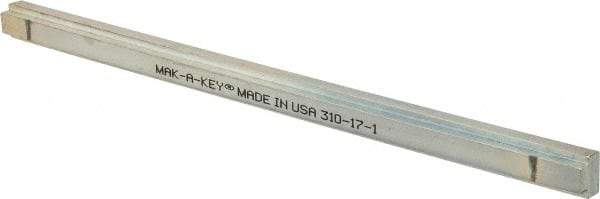 Made in USA - 12" Long, Zinc-Plated Step Key Stock for Shafts - C1018 Steel - First Tool & Supply