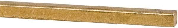 Made in USA - 12" Long x 3/16" High x 3/16" Wide, Over/Undersized Key Stock - Alloy 360 Brass - First Tool & Supply