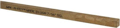 Made in USA - 12" Long x 7/16" High x 7/16" Wide, Over/Undersized Key Stock - Alloy 360 Brass - First Tool & Supply