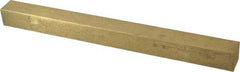 Made in USA - 12" Long x 1" High x 1" Wide, Over/Undersized Key Stock - Alloy 360 Brass - First Tool & Supply