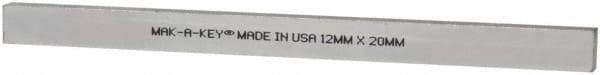 Made in USA - 12" Long, Zinc-Plated Oversized Key Stock - C1045 Steel - First Tool & Supply