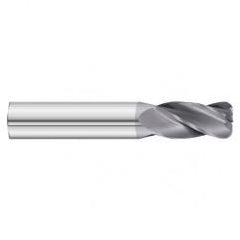 12mm Dia. x 63mm Overall Length 4-Flute 1.5mm C/R Solid Carbide SE End Mill-Round Shank-Center Cut-TiAlN - First Tool & Supply