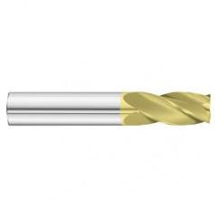 29/64 Dia. x 3 Overall Length 4-Flute Square End Solid Carbide SE End Mill-Round Shank-Center Cut-TiN - First Tool & Supply