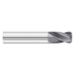 3/16 Dia. x 2 Overall Length 4-Flute .060 C/R Solid Carbide SE End Mill-Round Shank-Center Cut-TiAlN - First Tool & Supply