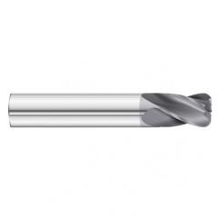 1/2 Dia. x 3 Overall Length 4-Flute .120 C/R Solid Carbide SE End Mill-Round Shank-Center Cut-TiAlN - First Tool & Supply