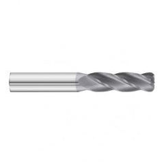 1/2 Dia. x 6 Overall Length 4-Flute .030 C/R Solid Carbide SE End Mill-Round Shank-Center Cut-TiAlN - First Tool & Supply